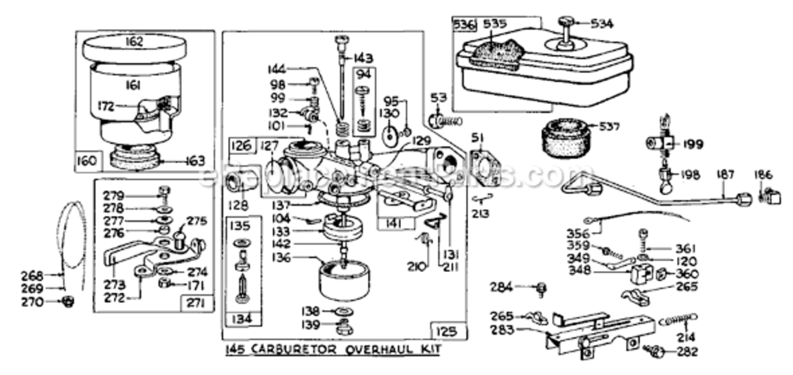 Page B Diagram and Parts List for 80700  Briggs and Stratton Engine